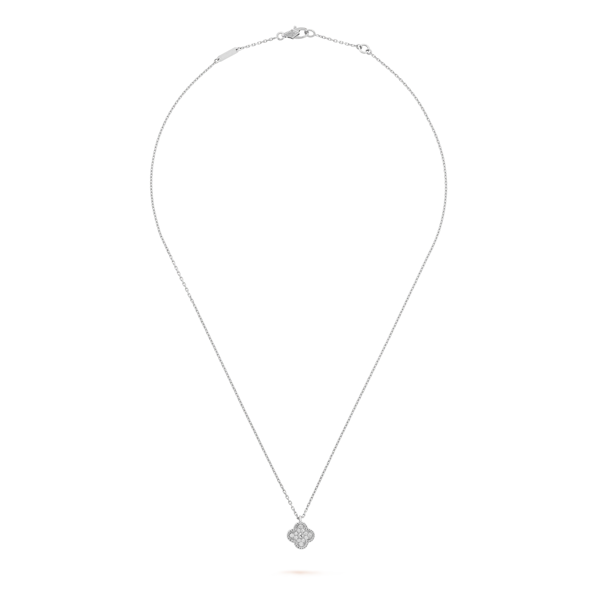 Sweet Alhambra pendant - 18K White Gold - Diamond