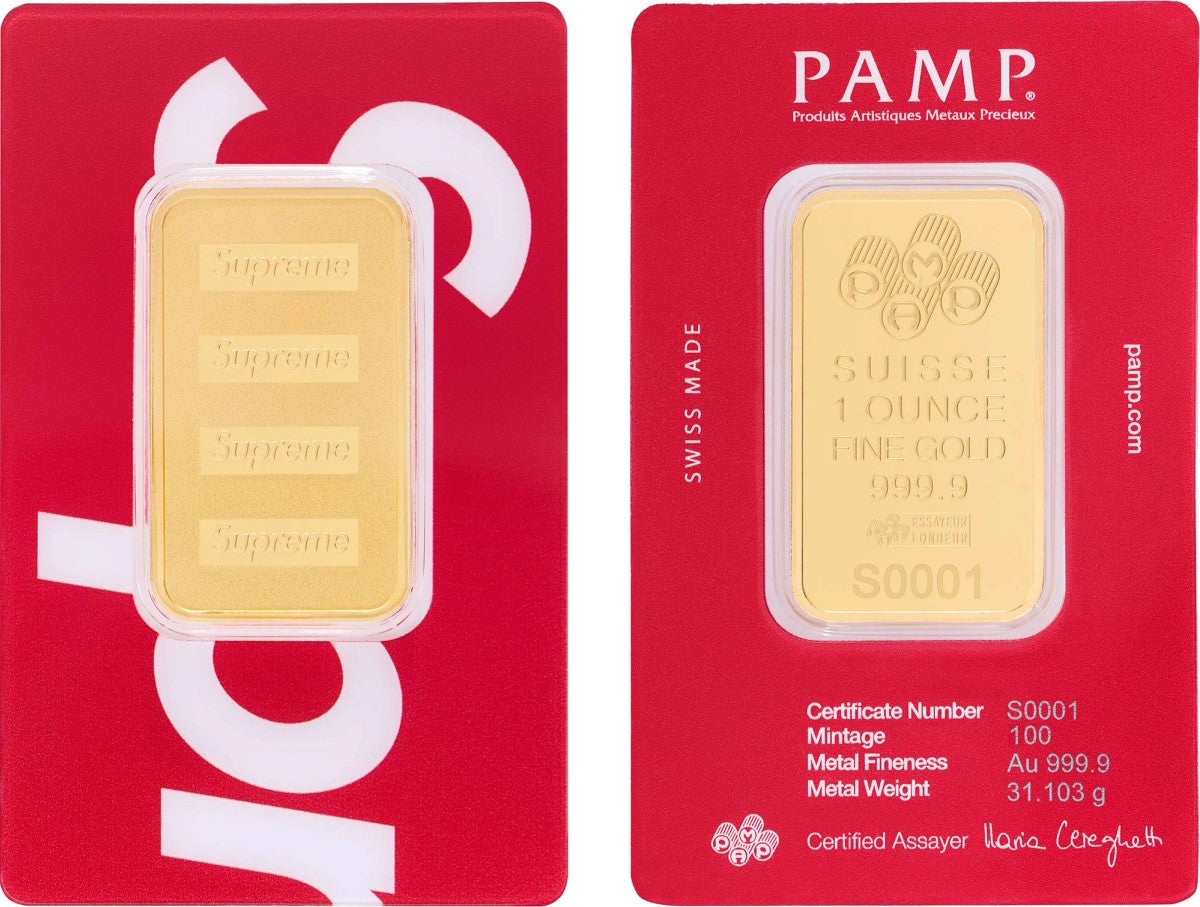 Supreme PAMP Suisse 1g Gold Bar