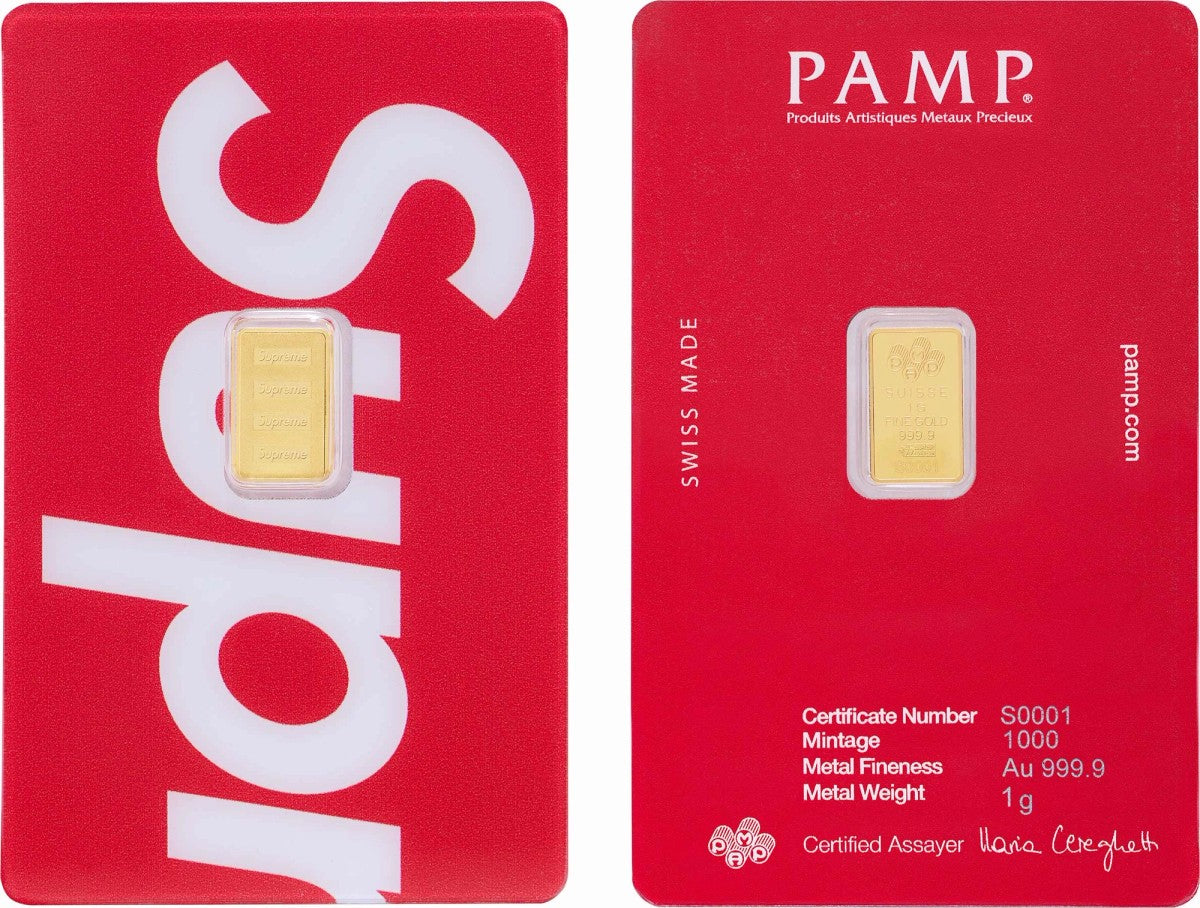 Supreme PAMP Suisse 1g Gold Bar