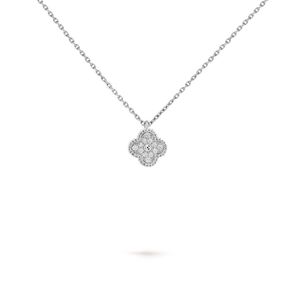 Sweet Alhambra pendant - 18K White Gold - Diamond