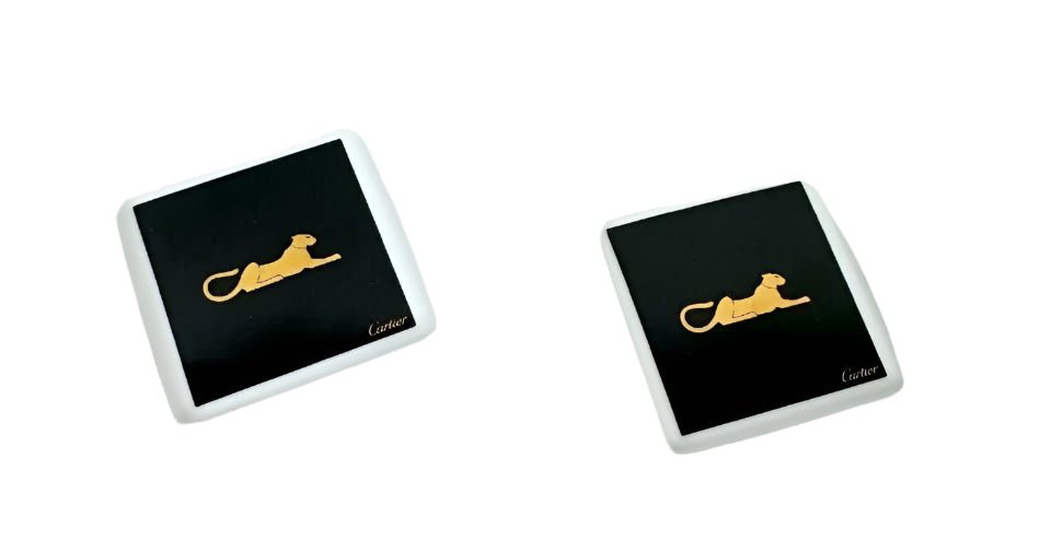 Cartier Vide Poche Panther Mini Tray Plate Leopard Animal Dish 2 set Auth New - DREAMWEAR
