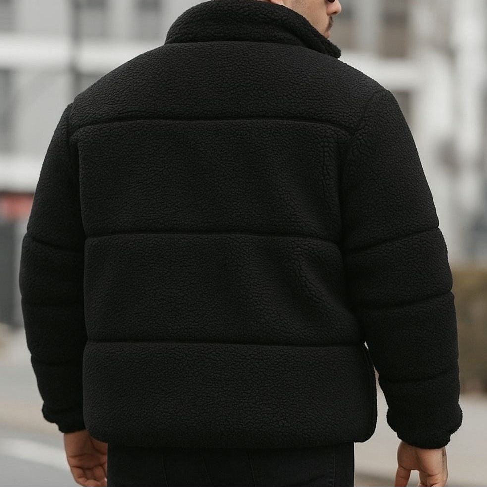 DREAMWEAR Black Sherpa Jacket – Warm Fleece Winter Jacket - DREAMWEAR