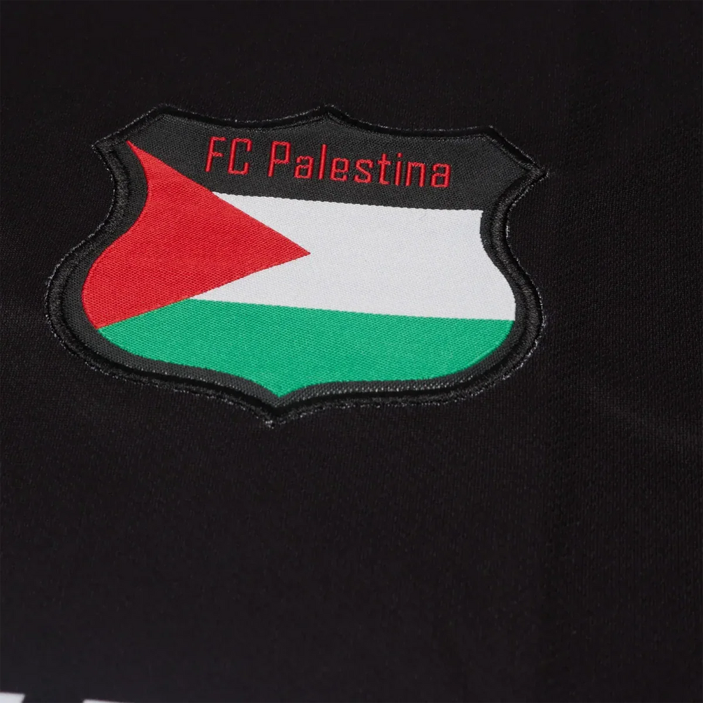 FC Palestina Palestine Red Green Stripe English Black Football T Shirt - DREAMWEAR