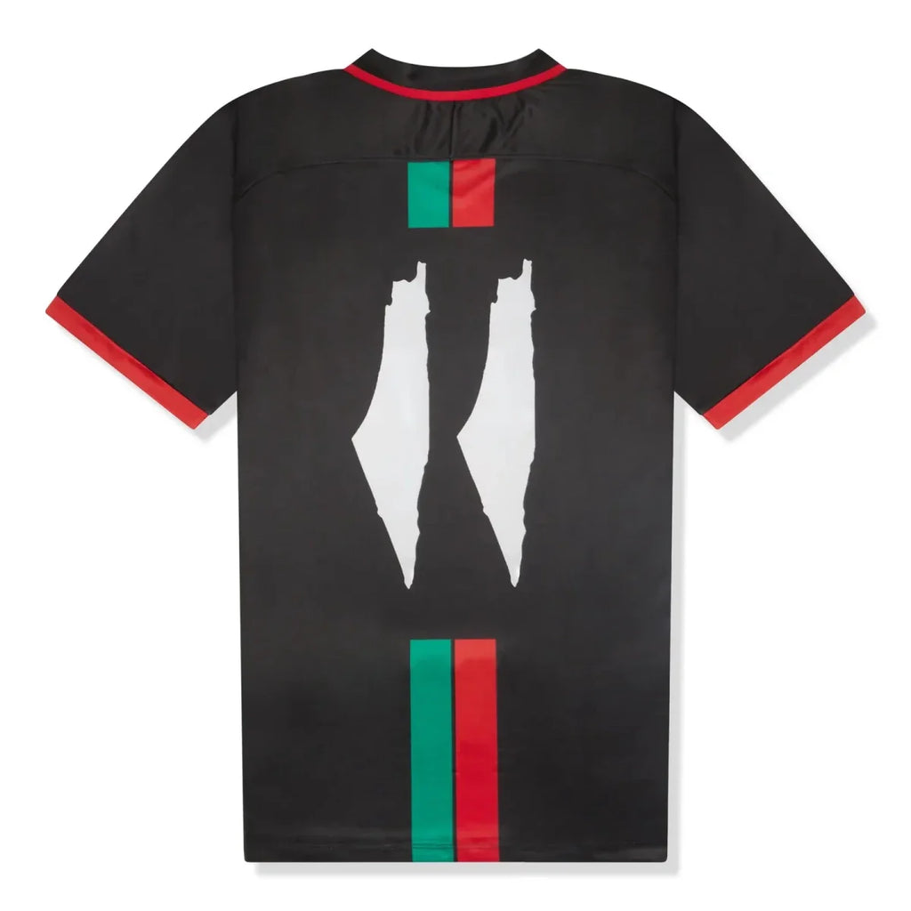 FC Palestina Palestine Red Green Stripe English Black Football T Shirt - DREAMWEAR