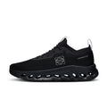 Black athletic shoe on a light gray background