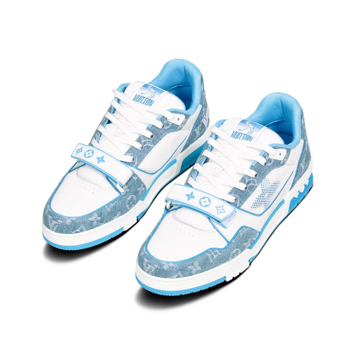 Louis Vuitton LV Straps Sneakers Low – White/Blue Monogram - DREAMWEAR