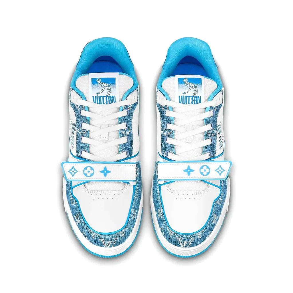 Louis Vuitton LV Straps Sneakers Low – White/Blue Monogram - DREAMWEAR