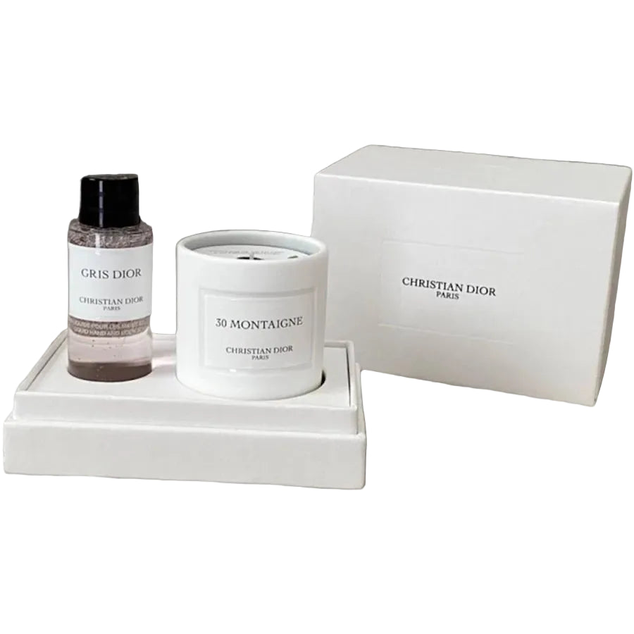 Dior 30 Montaigne Gris Candle 35g & Hand & Body Soap Set