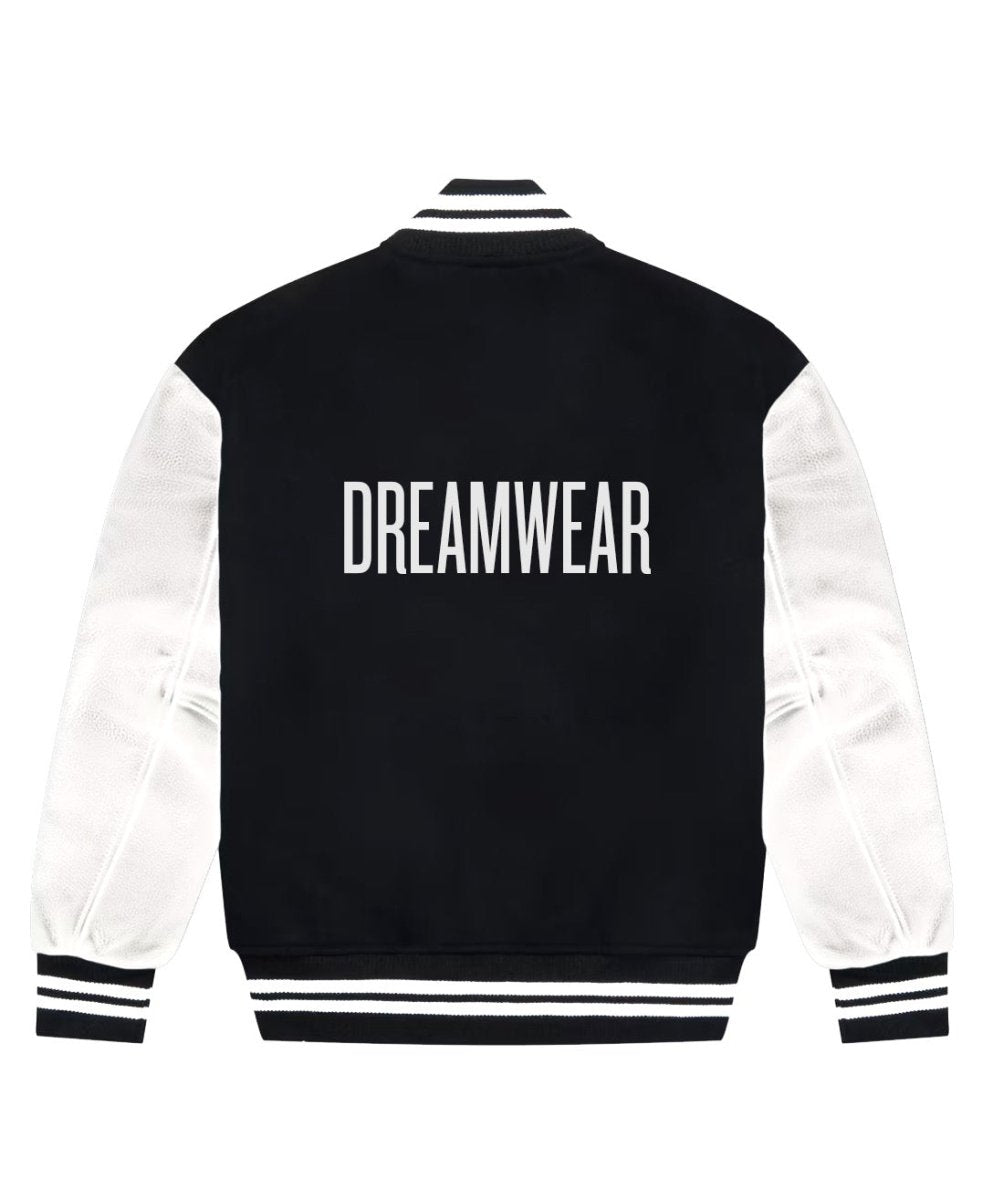 White Leather Bomber Jacket – Classic Zip - Up Outerwear - DREAMWEAR